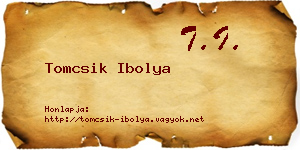 Tomcsik Ibolya névjegykártya