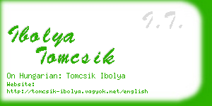 ibolya tomcsik business card